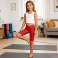 thumbnail image 6 of Babcutegg Girls Summer Fashion Cross Waist Athletic Shorts – Kids 4-14 Years Old, Casual Solid Color Sport Biker Shorts Red Size 4T, 6 of 9