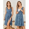 thumbnail image 3 of Ekouaer Nursing Gown and Robe Set Floral Maternity Nightgowns Nursing Dress for Breastfeeding Pregnancy Clothes, 3 of 6
