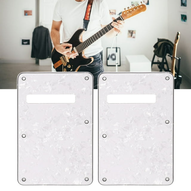 Plaque Arrière de Guitare Électrique 2 Pcs Couvercle de Cavité de Guitare Plaque de Protection PVC pour Remplacement