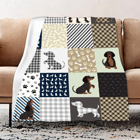AUQ Throw Blanket,Playful Pet Design Bed Blanket,Add Fun and Warmth to Home Cozy Blanket,Style1,60*80in