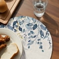 thumbnail image 3 of Navy Blue Eucalyptus Round 15 Inch Placemats Set of 8, Farmhouse Weeping Leaves Linen HeatResistant Non Slip Place Mats for Dining Table, Wipeable Braided Kitchen Table Mats for Housewarming, 3 of 9