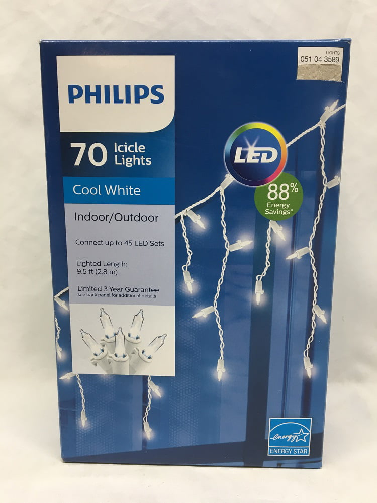 Cool White LED Ice Lights Dome White String Lights 70 Bulbs Christmas & Wedding 