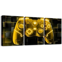 Hieng Green Gamer Canvas Wall Hieng Geometric Games Controller Wall Decor Prints Home Hiengwork for Living Room Bedroom, Video Gaming Wall Painting Posters, Kids Boys Girls Room Decor