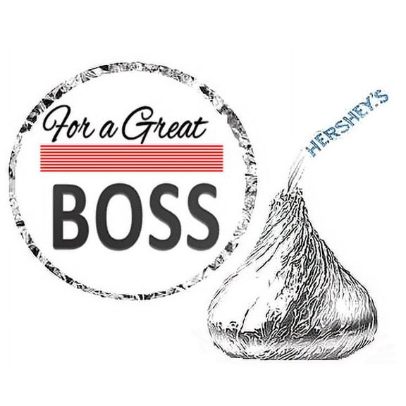 216 For a Great Boss Party Favor Hershey's Kisses Stickers / Labels