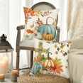 thumbnail image 3 of Autumn Decorative Pillow Covers 16x16 Inch Set of 4 Hello Fall Pumpkins Buffalo Bowknot Thankful Grateful Blessed Decor Maple Leaf Pillows Cushion Case for Home Sofa Couch, 3 of 6