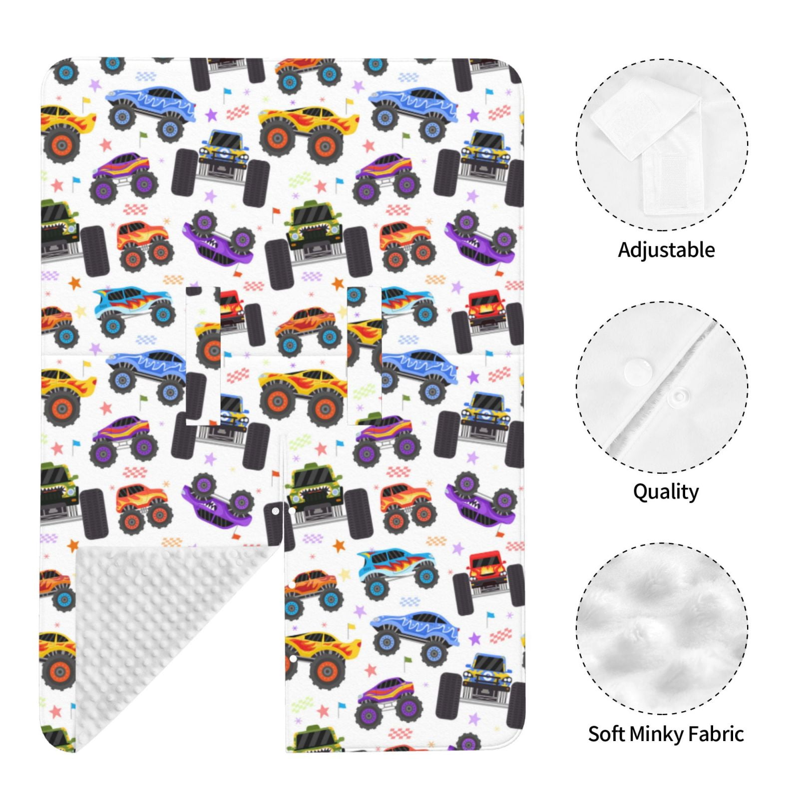 Naloa Cartoon Monster Trucks1 Baby Car Seat Cover, Breathable Baby Carrier Cover, Multiuse Baby Carrier Cover & Nursing Breastfeeding Cover