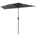 thumbnail image 1 of Outsunny 9ft Half Patio Umbrella Outdoor with Solar LED Lights, Black, 1 of 9