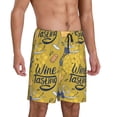 thumbnail image 2 of Balery White Wine Seamless Pantalones cortos de pijama de punto de algodón para hombre con cinturilla y bolsillos-XX-Large, 2 of 6