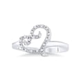 thumbnail image 2 of FB Jewels Sterling Silver Womens Round Diamond Heart Ring 1/12 Cttw, 2 of 4