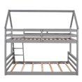 thumbnail image 5 of Hassch Twin over Full House Bunk Bed with Built-in Ladder,Gray, 5 of 10