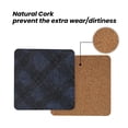 thumbnail image 4 of Multi-Shape Mdf Cork Coaster 4 Pieces Of Anti-Slip, Anti-Wear And Anti-Fouling 3.9in Easy To Clean And Stable Structure Argyle Plaid Darkslateblue_3 Square, 4 of 7