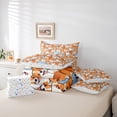 thumbnail image 6 of Homewish Cartoon Corgi Dog Bedding Comforter Set 7 Pieces for Preppy Children Teens,Kawaii Pet Full Bedding Set Lightweight,Orange Blue Fitted Sheet Flat Sheet,Breathable Home Decor,Reversible, 6 of 8