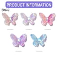 thumbnail image 2 of 120 piezas de adornos de mariposa para uñas, color polar, doble capa, mariposa rosa, azul, naranja, transparente, morado, mariposa, adornos para decoración de uñas en 3D, 2 of 8