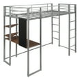 thumbnail image 3 of UWR-Nite Metal Twin Loft Bed with Desk, Space-Saving High Loft Bed with 2 Shelves Build-in 2 Ladders for Teens Bedroom, 3 of 7