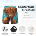 thumbnail image 3 of Balery Cute Cow Sunflowers Art Bañador para hombre, shorts de playa de secado rápido con entrepierna y forro de compresión-Medium, 3 of 6