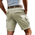 thumbnail image 4 of Nestiefly Mens Cargo Shorts Lightweight Elastic Waist Work Button Zip Up Shorts Summer Workout Hiking Outdoor Pull On Pants Light Green 4XL, 4 of 6