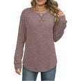 thumbnail image 4 of Ounisa Sweaters for Women Long Sleeve Shirts Crew Neck Sweatshirt Lightweight Casual Tunic Tops, 4 of 5