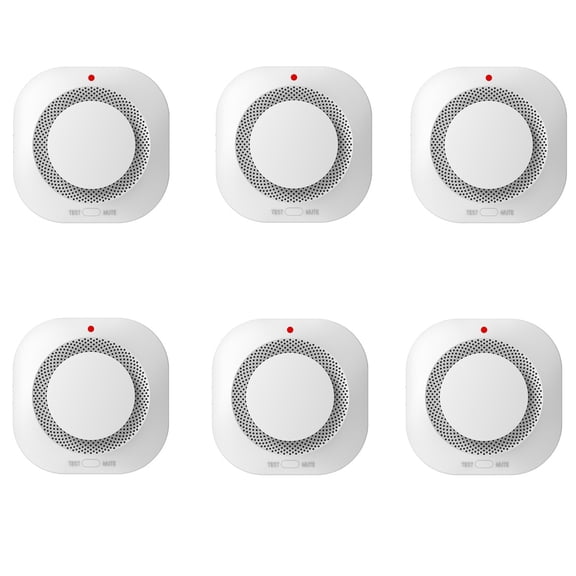 Smoke Alarm Detector, 6 Pack Home Security Fire Protection Smoke Detector, Fire Safety Alarm for Home Bedroom Kitchen Living Room