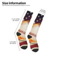 thumbnail image 2 of Naloa Baseball Ball With Flag Knee Socks, High Socks Long Stretchy Sock Women Knee High Stocking, Long Socks for Women, 2 of 6