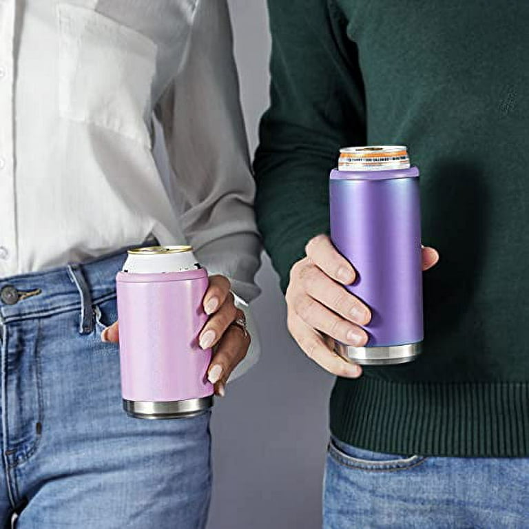 Maars Standard Can Cooler for Beer & Soda | Stainless Steel 12oz Beverage Sleeve, Double Wall Vacuum Insulated Drink Holder - Purple Haze