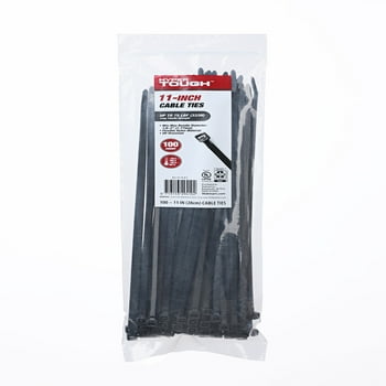 Hyper Tough 11 inch Cable Tie Uv Black 100Pcs