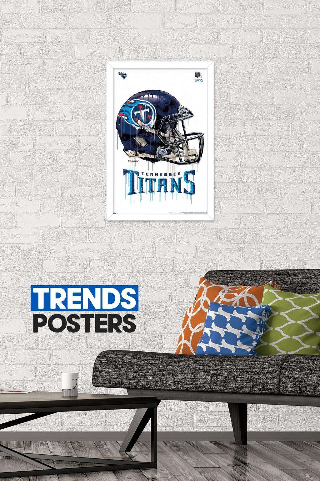 NFL Tennessee Titans - Drip Helmet 20 Wall Poster, 14.725" x 22.375", Framed