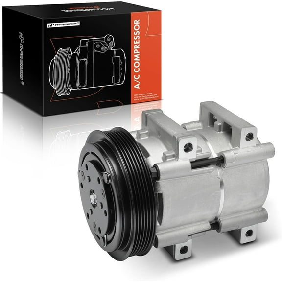 A-Premium A/C Compressor with Clutch Compatible with 4.9L 7.5L 1989, Ford F-150, F-250, F-350, F-53 Motorhome Chassis, Bronco