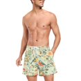 thumbnail image 3 of FORMRS Mens Swim Trunks Mesh Liner Quick Dry Casual Beach Board Shorts with Pockets, Sizes S-2XL, Green Floral Pattern, 3 of 9