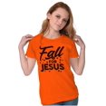 thumbnail image 4 of Fall for Jesus Autumn Vibes Womens Slim Fit Graphic Tee Brisco Brands M, 4 of 5