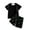 Glisme Black78, variant on 2 Piece Outfits For Boys Athletic Outfit Solid Color Round Neck Short Sleeved T-Shirt And Print Shorts Casual Set Versatile Clothes Suit Size 3-4 Years