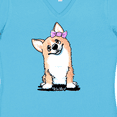 thumbnail image 4 of Inktastic Corgi Puppy Girl Women's V-Neck T-Shirt, 4 of 5