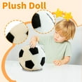 thumbnail image 4 of Wizlet Fluffy Stuffed Toy Soccer Ball Plush Pillow Soft Durable Stuff Soccerball Gift for Kids Boy Baby 10 in Black -White, 4 of 5