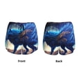 thumbnail image 5 of Lsque Moonlit Blue Wolf Printed Women's Running Shorts with Liner Pockets,Elastic Quick Dry Workout Athletic Gym Yoga Shorts,Womens High Waist Shorts-, 5 of 9