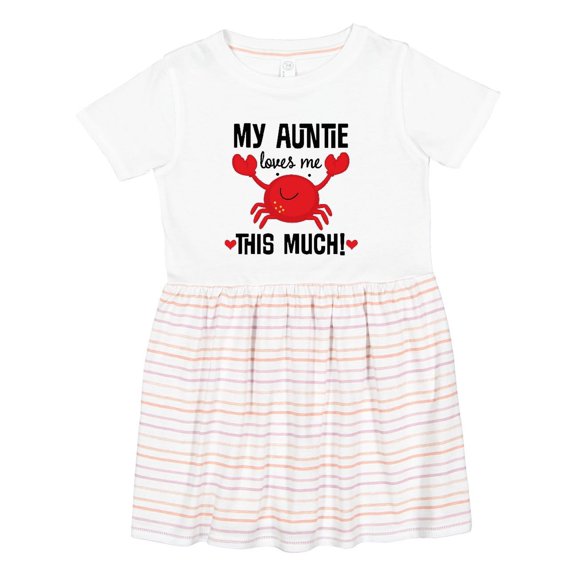 Inktastic My Auntie Loves Me Nephew Girls Toddler Dress