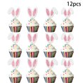 thumbnail image 7 of 24/12PCS Glitter Rabbit Ears Cupcake Toppers Easter Rabbit Theme Happy Birthday Cupcake Picks for Rabbit Happy Easter Birthday Spring Easter Party Cake Decorations, 7 of 7