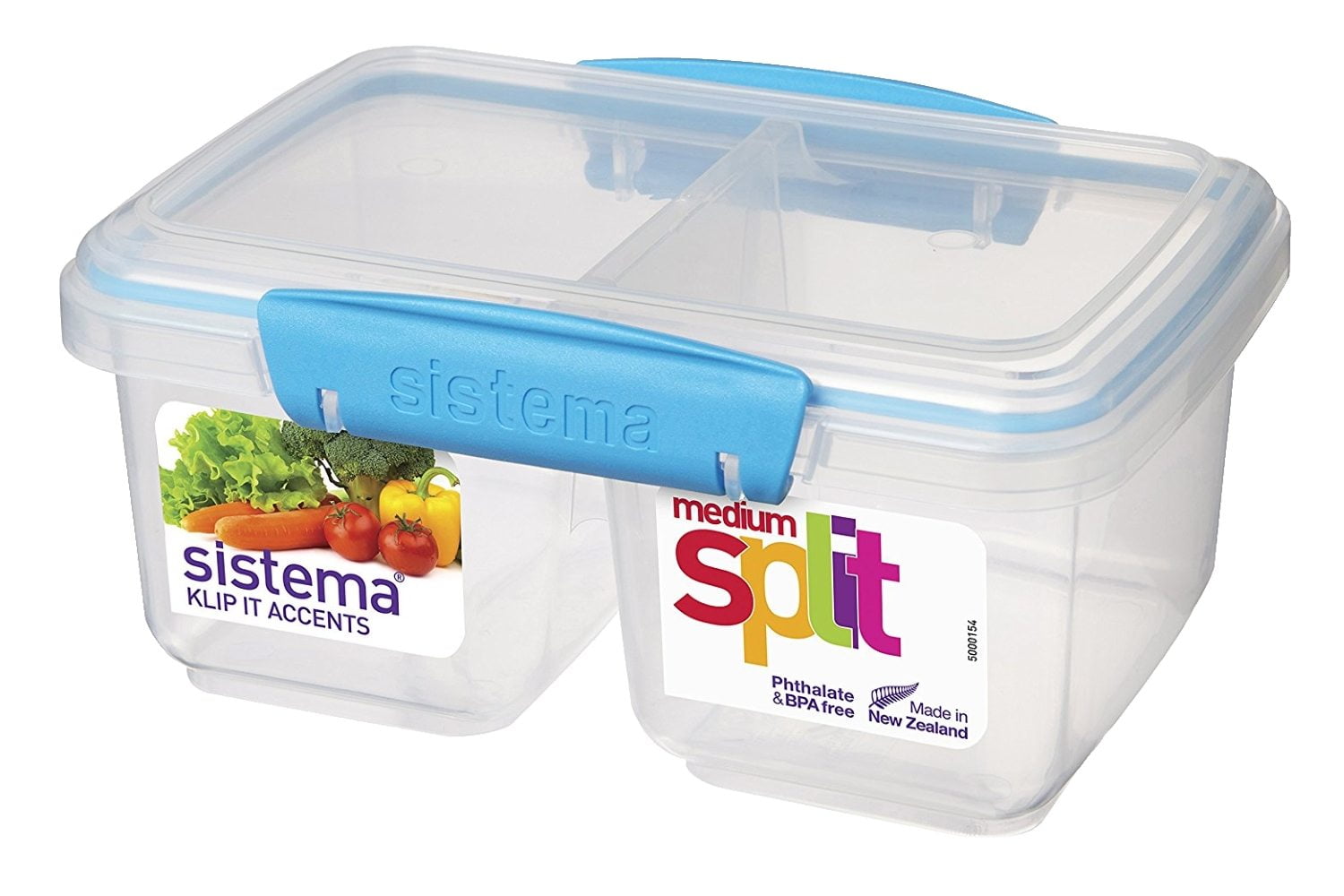 Sistema Klip It Accents Medium Split Food Storage Container, 1 Liter