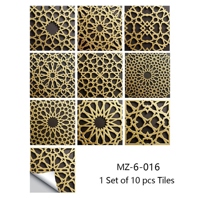 Azulejos de superficie mate con patrón Retro, 10 Uds., cubiertas de transferencia adhesivas para cocina, baño, mesas, suelo, calcomanías artísticas de pared resistentes Tan Jianjun unisex