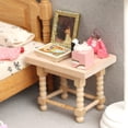 thumbnail image 3 of Mesa de té en miniatura Hesroicy, mano de obra fina, juego de rol, casa de muñecas compacta para niños, muebles de madera, juguete de utilería para escena, 3 of 8