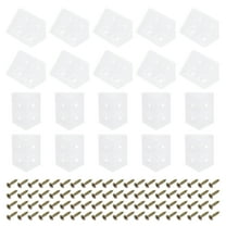 20Packs 90 Degree Plastic Corner Braces, 19x32x19mm Nylon Shelf Right Angle Brackets with Screws (Transparent)
