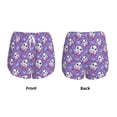 thumbnail image 3 of Pofeuu Owl And Flowers Print Women's Athletic Shorts Running Workout Shorts Tummy Control Quick Dry Gym Shorts with Pockets Double layer sports shorts-Medium, 3 of 7