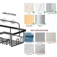thumbnail image 6 of Nefoso 6 Pack Shower Caddy, Bathroom Organizer Shelf with 28 Hooks and 12 Strong Adhesive, No Drilling Rustproof Toothbrush Holder, Soap Dishes, Hair Dryer Holder (Black), 6 of 9