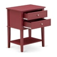 thumbnail image 4 of East West Furniture Valencia 16" Wood Nightstand with 2 Drawers in Burgundy Red, 4 of 5
