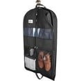 thumbnail image 1 of Bolsas de ropa para viajes, resistente bolsa de traje colgante de 43 pulgadas para hombres, cierre de doble cara y 3 bolsillos de malla grandes, funda de traje para viajes, guardarropa con monograma, 1 of 3