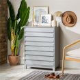 thumbnail image 3 of 4-Drawer Solid Wood Contemporary Bedroom Chest in Gray, 3 of 13