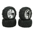 thumbnail image 2 of Pneus de Camion RC, Pneus en Caoutchouc Résistants à l'Usure pour Voiture Télécommandée Noir, Argent, 2 of 8