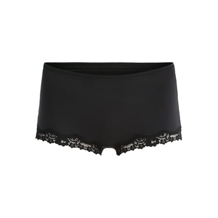 No Boundaries Women s Body Base Boyshort with Lace Panty  Sizes XS to XXXL