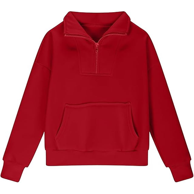 Chandail en Molleton pour Filles, Manches Longues, Fermeture Éclair, Col Rond, Chandail Décontracté, Sport, Automne Hiver, Vêtements pour Garçons 13-14 Ans
