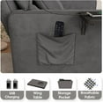 thumbnail image 7 of Vabches 3 in 1 Sofa Recliner with USB Port, Velvet, Convertible Bed and Chair, for Home or Office, Gray, 7 of 7