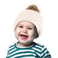 thumbnail image 2 of C.C Kids' Babies' Soft Stretch Cable Knit Faux Fur Pom Pom Beanie Hat, Candy Pink, 2 of 2