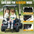 thumbnail image 4 of Rock Wheels 4 Seater 24V Ride On Toy Truck Golf Cart for Big Kids w/ Roof, Sun Shade, Storage Trunk, 4WD, Remote Control, LED Lights, Bluetooth & Music, 4 of 9